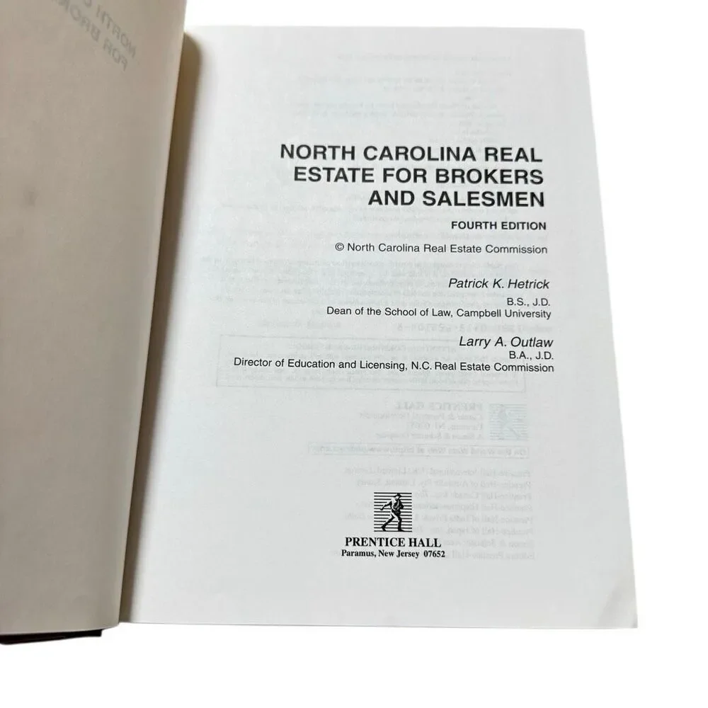 North Carolina Real Estate for Brokers and Salesmen - Hardcover - NEW